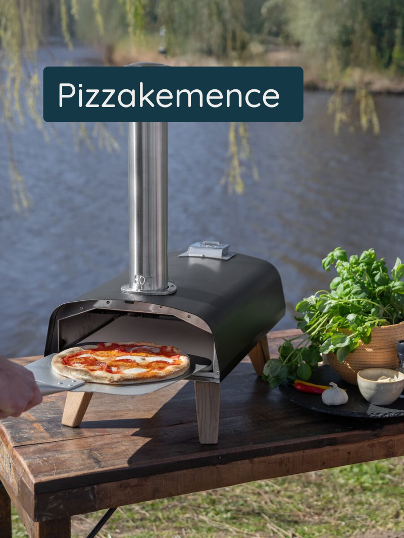 Pizza sütés és tálalás