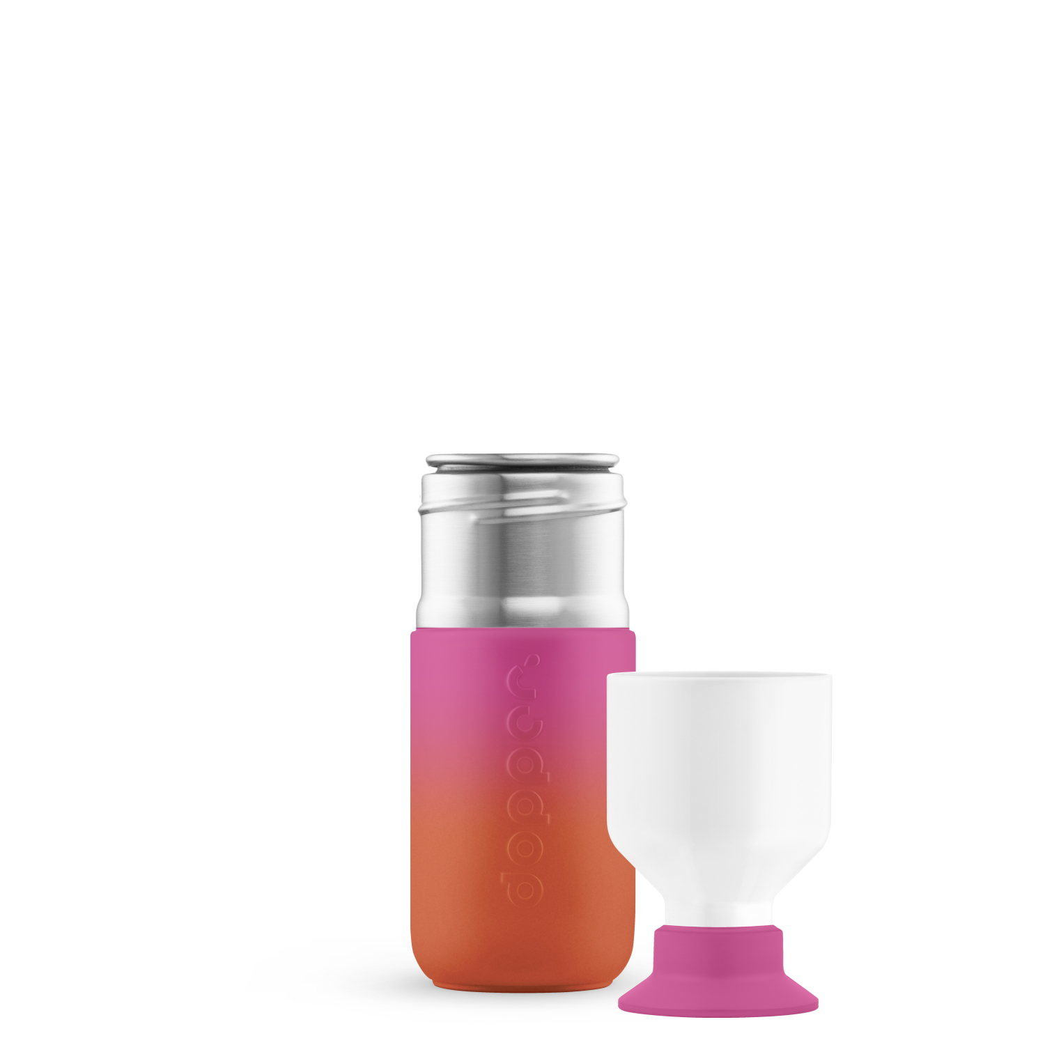 9119_Dopper_Steel_Sunset_Pink_350ml_Bottle+Cup_1500x1500