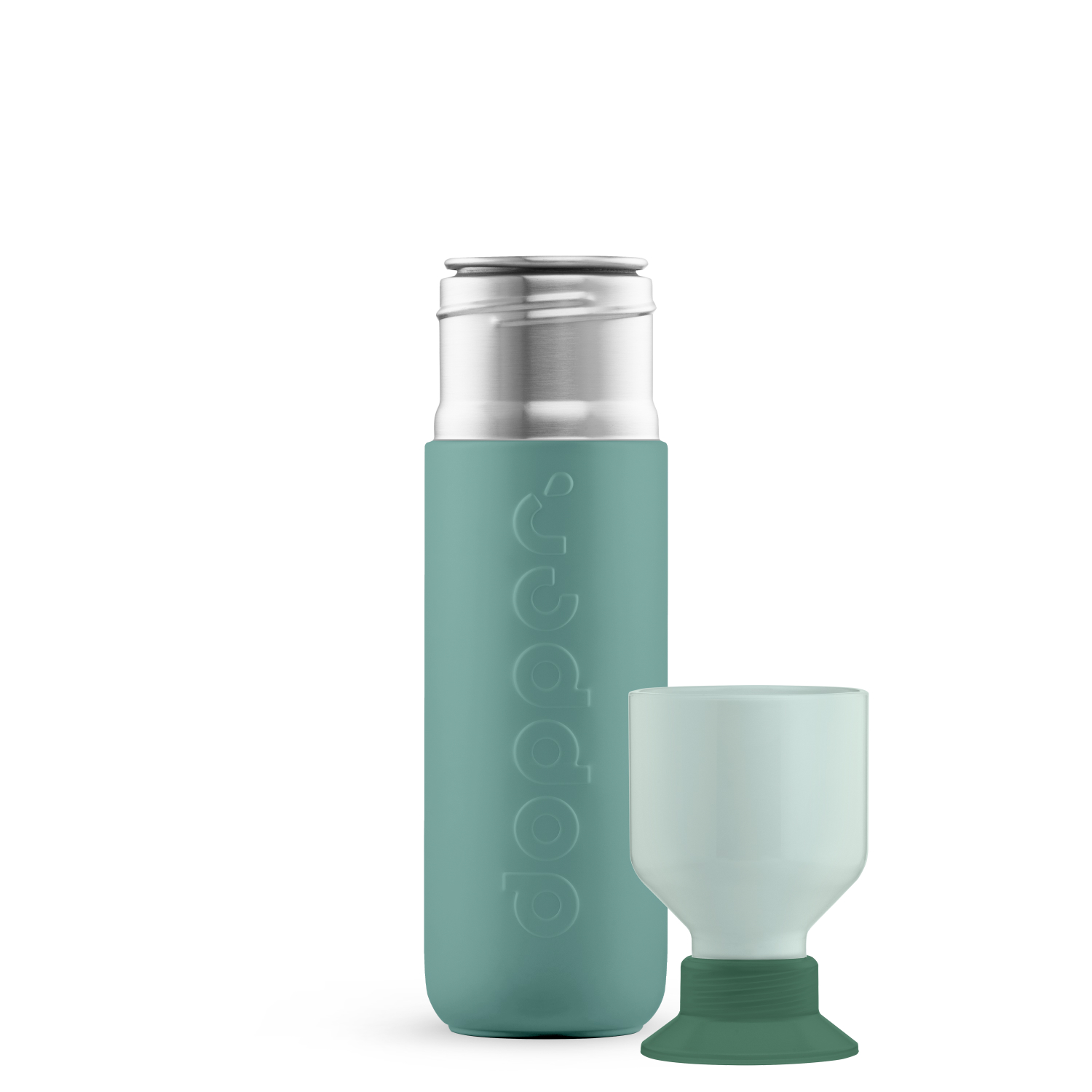9140_Dopper_Steel_Canopy_Green_490ml_Bottle+Cup_1500x1500