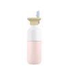 DOPPER rozsdamentes acélkulacs (350 ml) – Soft Pink x Flip Straw - Sunny Sorbet