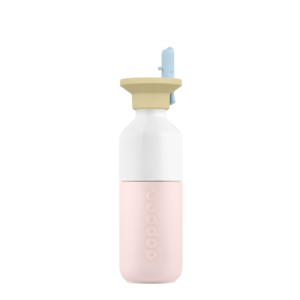DOPPER rozsdamentes acélkulacs (350 ml) – Soft Pink x Flip Straw - Sunny Sorbet